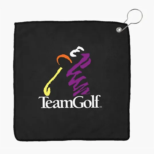 Microfiber Golf Towel with Hook, 11 1/2" x 11 1/2" — view 2