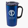 Evans 20 oz Stainless Steel Travel Mug with Handle — view 2