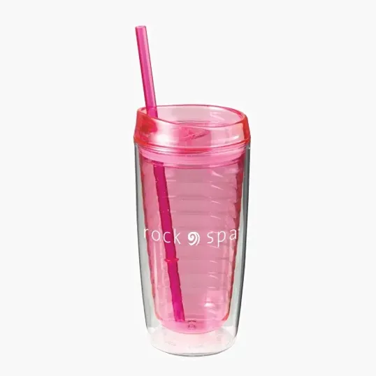 16 oz Vivid Travel Tumbler with Lid and Straw