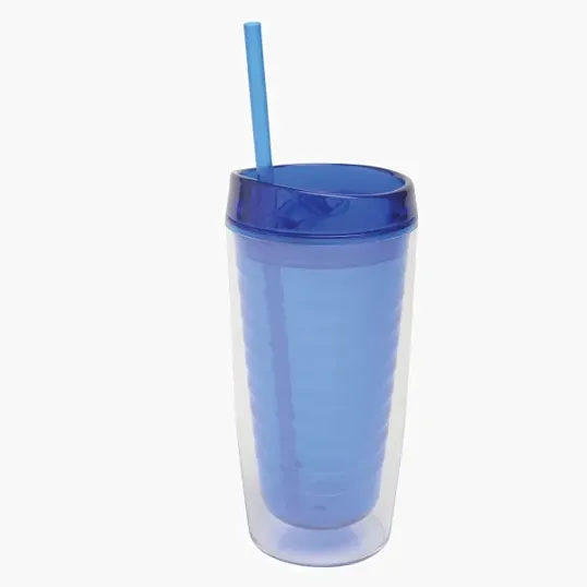 16 oz Vivid Travel Tumbler with Lid and Straw — view 4