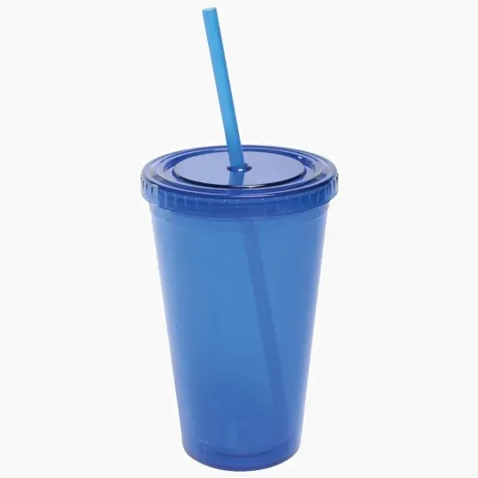 16 oz Acrylic Tumbler with Lid and Straw — view 2