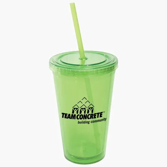 16 oz Acrylic Tumbler with Lid and Straw — view 5