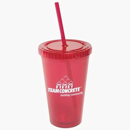 16 oz Acrylic Tumbler with Lid and Straw — view 7