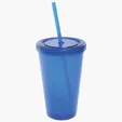 16 oz Acrylic Tumbler with Lid and Straw — view 2