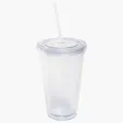 16 oz Acrylic Tumbler with Lid and Straw — view 4