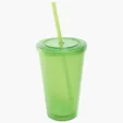 16 oz Acrylic Tumbler with Lid and Straw — view 6