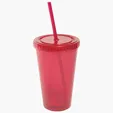 16 oz Acrylic Tumbler with Lid and Straw — view 8
