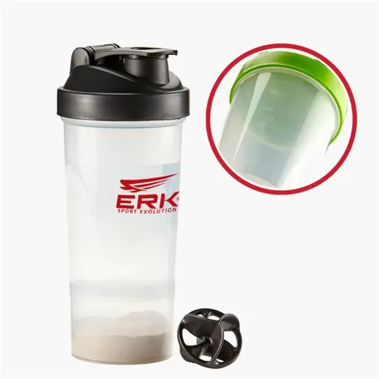 Evans Shake-It Compartment Shaker Bottle, 16 oz