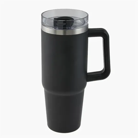 30 oz. Vancouver Stainless Steel Insulated Mug with Straw — view 2