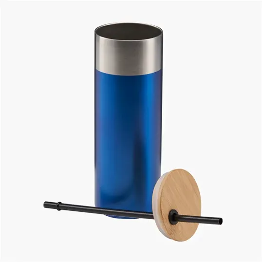 Evans 20 oz Stainless Steel Travel Tumbler with Bamboo Lid & Straw — view 8