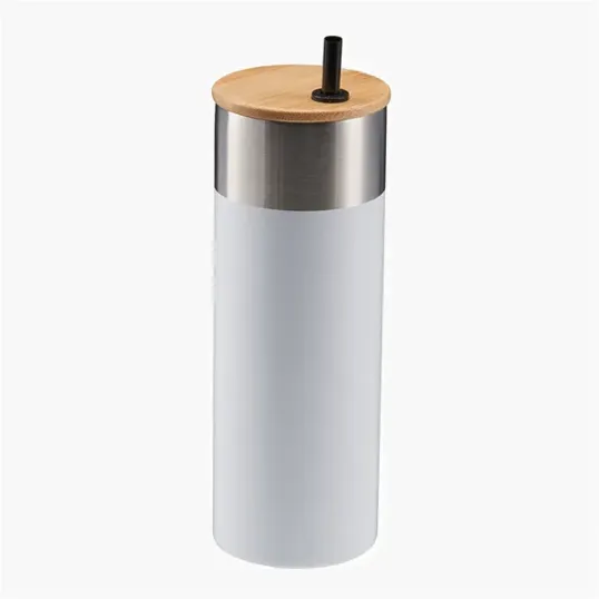 Evans 20 oz Stainless Steel Travel Tumbler with Bamboo Lid & Straw — view 10