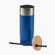 Evans 20 oz Stainless Steel Travel Tumbler with Bamboo Lid & Straw — view 8
