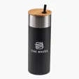 Evans 20 oz Stainless Steel Travel Tumbler with Bamboo Lid & Straw — view 2