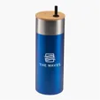 Evans 20 oz Stainless Steel Travel Tumbler with Bamboo Lid & Straw