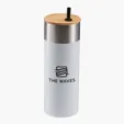 Evans 20 oz Stainless Steel Travel Tumbler with Bamboo Lid & Straw — view 3