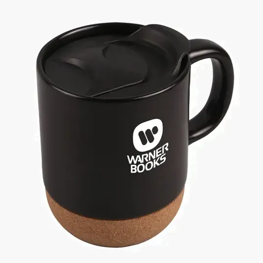 12 oz. Ceramic Mug with Cork Base and Slide-Locking Lid — view 2