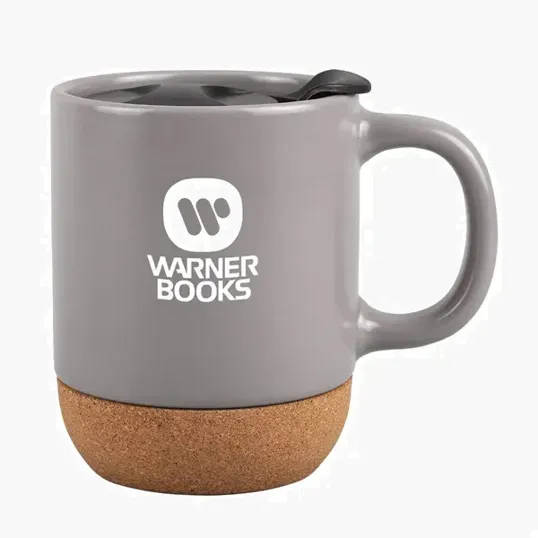 12 oz. Ceramic Mug with Cork Base and Slide-Locking Lid — view 3