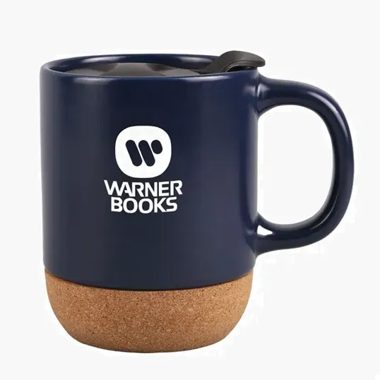 12 oz. Ceramic Mug with Cork Base and Slide-Locking Lid — view 5