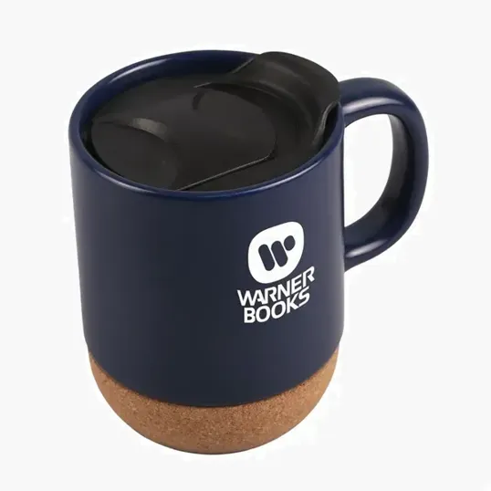 12 oz. Ceramic Mug with Cork Base and Slide-Locking Lid — view 6