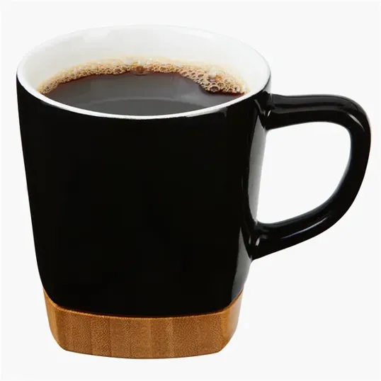 Evans 11 oz. Ceramic Coffee Mug with Removable Bamboo Coaster — view 2