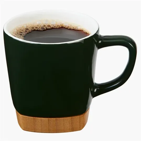 Evans 11 oz. Ceramic Coffee Mug with Removable Bamboo Coaster — view 4
