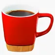 Evans 11 oz. Ceramic Coffee Mug with Removable Bamboo Coaster — view 6