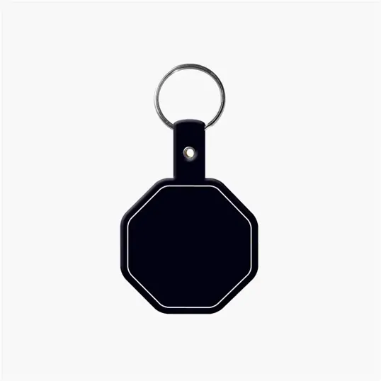 Stop Sign Flexible Key Tag with Split Ring Keychain — view 2