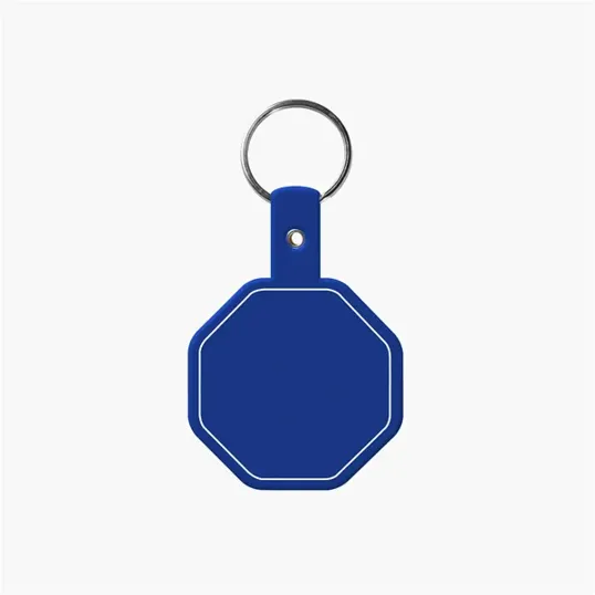 Stop Sign Flexible Key Tag with Split Ring Keychain — view 3