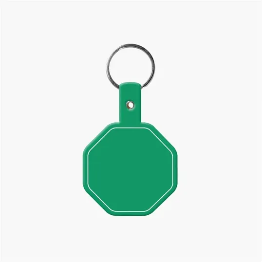 Stop Sign Flexible Key Tag with Split Ring Keychain — view 6