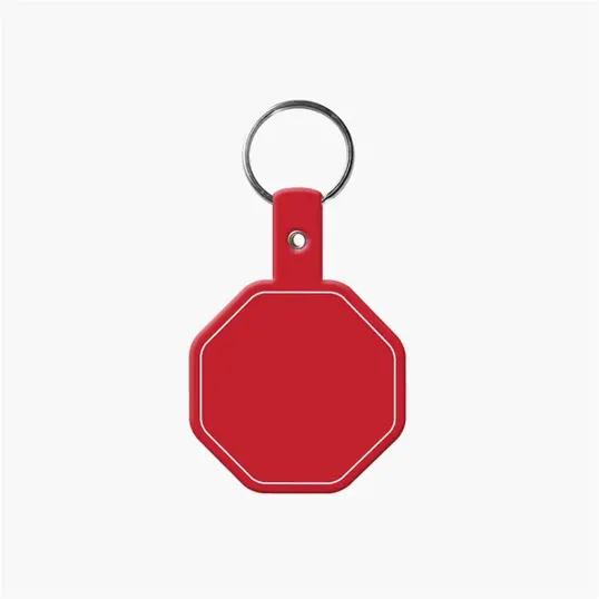 Stop Sign Flexible Key Tag with Split Ring Keychain — view 8