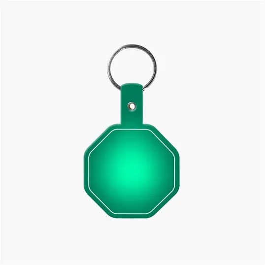 Stop Sign Flexible Key Tag with Split Ring Keychain — view 12