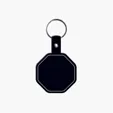 Stop Sign Flexible Key Tag with Split Ring Keychain — view 2