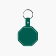 Stop Sign Flexible Key Tag with Split Ring Keychain — view 5
