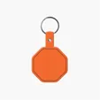 Stop Sign Flexible Key Tag with Split Ring Keychain — view 7