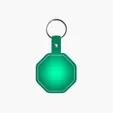 Stop Sign Flexible Key Tag with Split Ring Keychain — view 12
