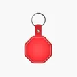 Stop Sign Flexible Key Tag with Split Ring Keychain — view 16