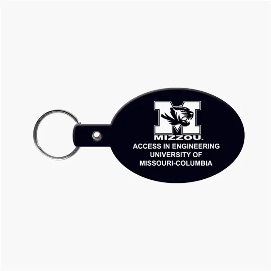 Oval Flexible Key Tag with Split Ring Keychain — view 2