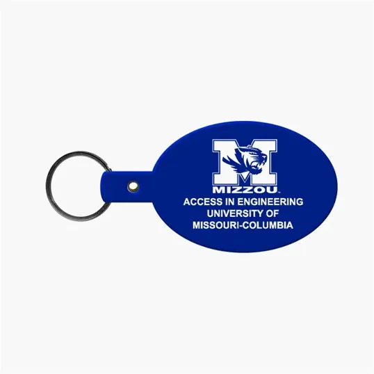 Oval Flexible Key Tag with Split Ring Keychain — view 3
