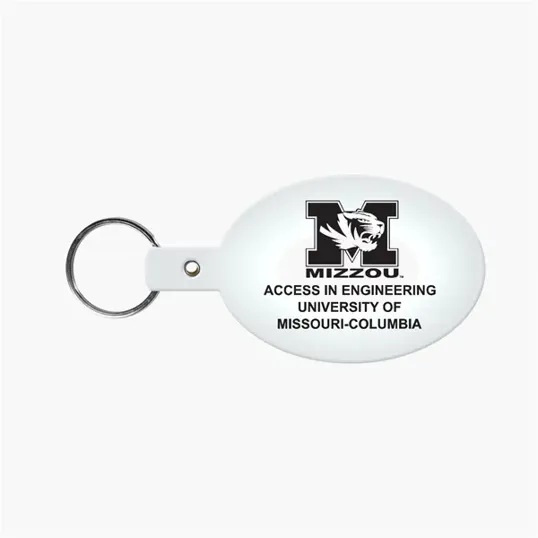 Oval Flexible Key Tag with Split Ring Keychain — view 10