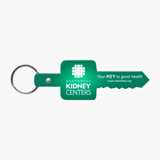 Flexible Key-Shaped Key Tag with 1" Split Ring
