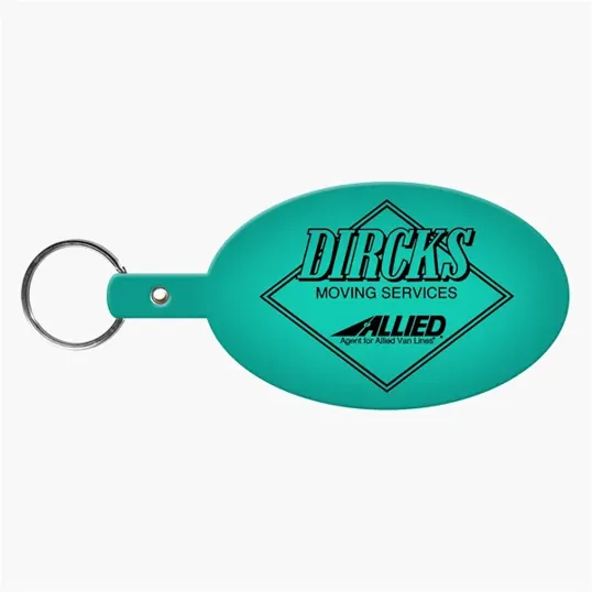 Large Oval Flexible Key Tag Keyring