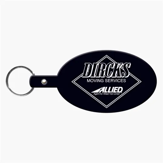 Large Oval Flexible Key Tag Keyring — view 2