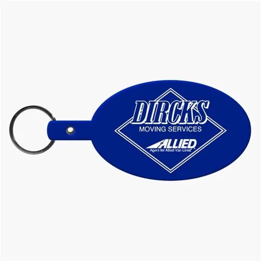 Large Oval Flexible Key Tag Keyring — view 3