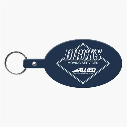 Large Oval Flexible Key Tag Keyring — view 4