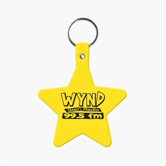 Star Key Tag with Split Ring Keychain