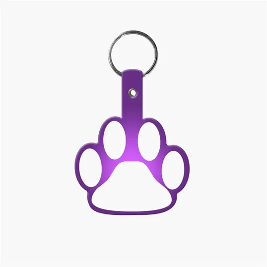 Paw Shape Flexible Key Tag with Keychain — view 15