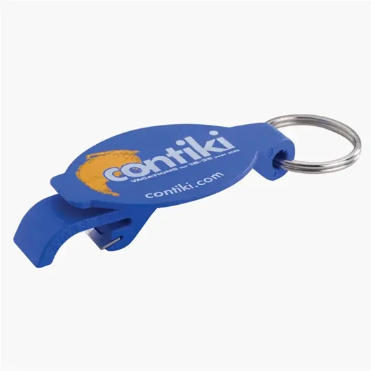 Elliptical Bottle Opener Beverage Wrench with Keychain — view 3