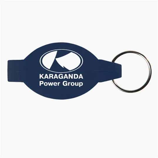 Elliptical Bottle Opener Beverage Wrench with Keychain — view 4