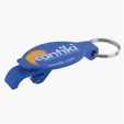 Elliptical Bottle Opener Beverage Wrench with Keychain — view 3