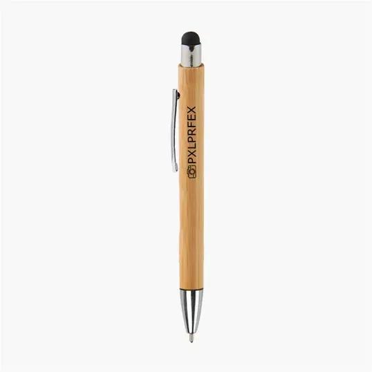 Bamboo Stylus Pen with Retractable Ballpoint